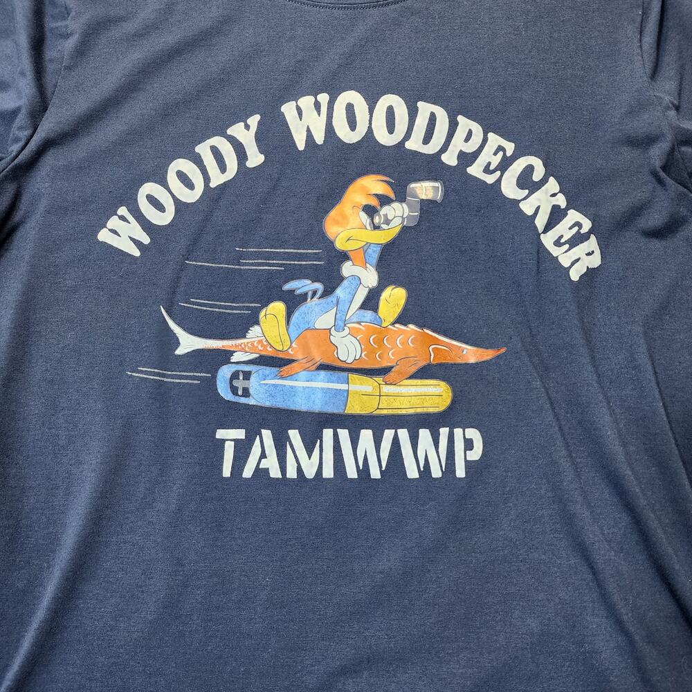 Chicyea Woody Woodpecker Mens Shirt Extra Large US Navy Graphic Tee Rocket